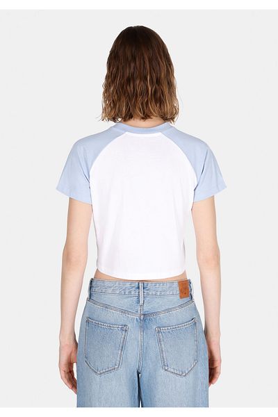Colin's Slim Fit Round Neck Printed Women's White Short Sleeve T-Shirt