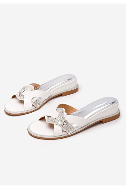 B T Shoes Papuci dama Julienne albi