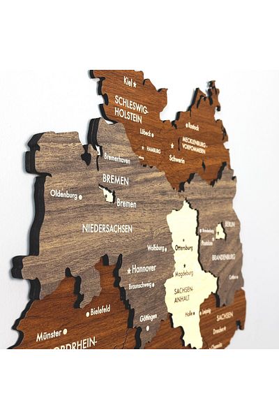 Colorfull Worlds 3D Wooden Germany Map 45X60
