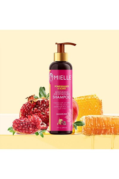 MIELLE Mielle, Moisturizing and Detangling Shampoo, Pomegranate & Honey, 12 fl oz (355 ml)