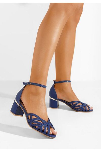 B T Shoes Sandale cu toc gros Luigina navy