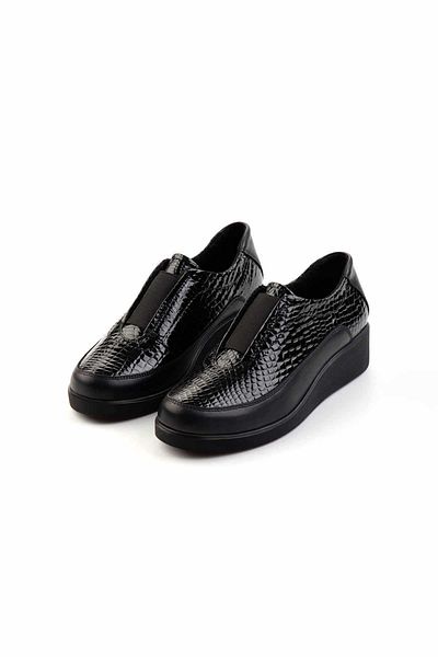 Bambi Black Black Leather Women's Casual Shoes K 01809034003
