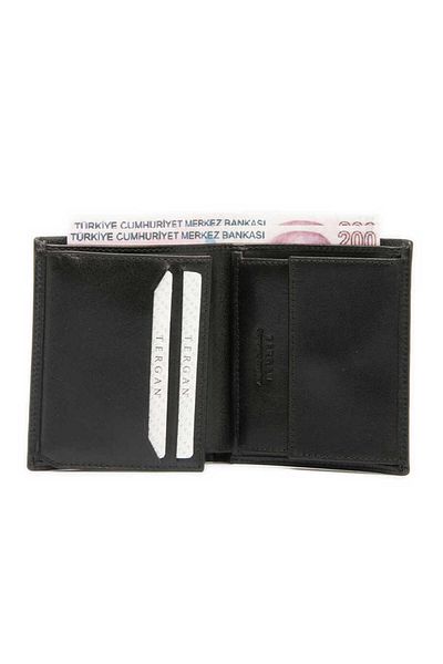 Tergan Black Genuine Leather Men's Wallet - S1Ce 00001408 -B06