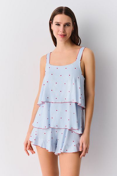 SUWEN Stria Shorts Set