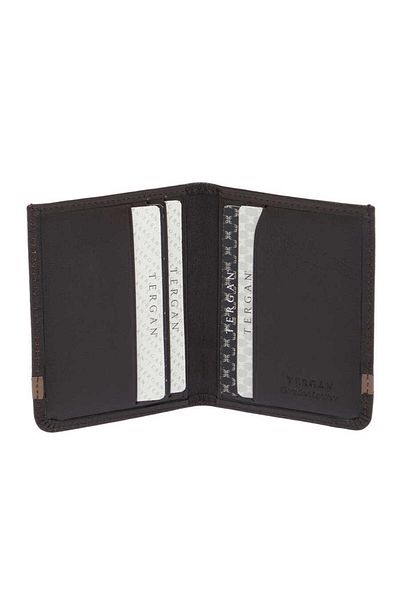 Tergan Brown Genuine Leather Unisex Credit Card Holder - S1Kk 00001663 -A8K