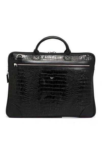 Tergan Siyah Hakiki Deri Erkek Laptop Çantası - S1LC00021111-A63