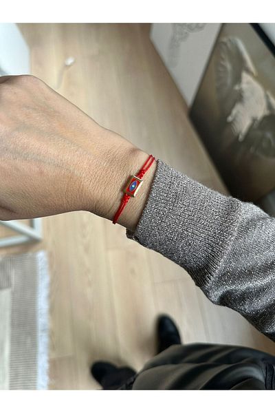 Juju Bronze Stone Eye Shaped Red String Bracelet