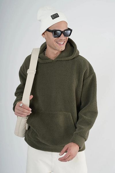 Butik Unisex βελούδινη κουκούλα Oversize Τσέπη καγκουρό Unisex TREND WE