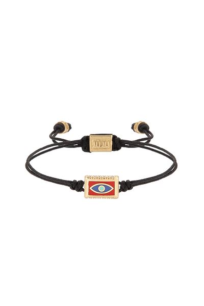 JUJU MOOD Black String Bracelet - Bronze Stone and Eye Shaped