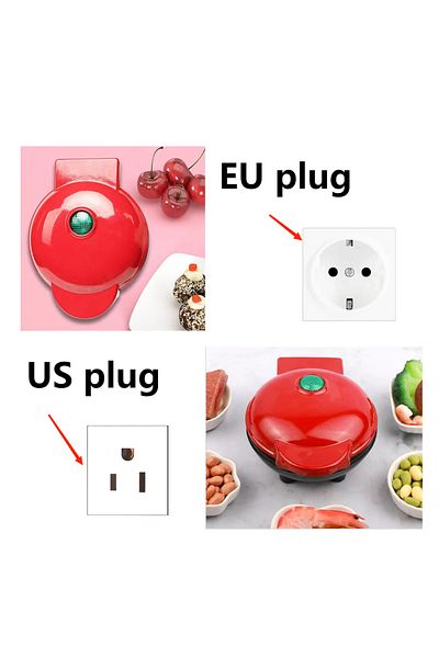 Choice EU 1 red Sandwich Cake Baking Tray, Household Breakfast Electric Baking Pan, Fully Automatic Multifu