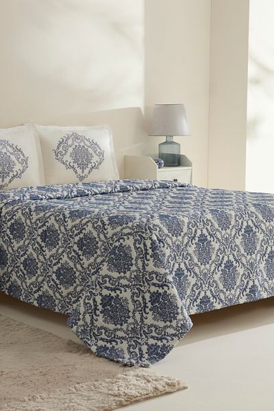 Karaca Home Nolven Indigo Double Bedspread Set