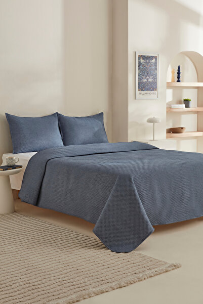 Karaca Home Gomez Tek Kişilik Yatak Örtüsü Seti Mavi