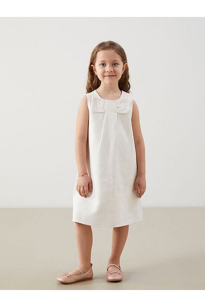 LC Waikiki New Season Lattice Bow Girl's Dress - S5As11Z1