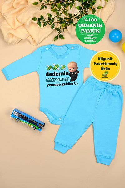 bebetospik 100% Cotton I'M Here to Eat My Grandfather's Heritage Printed Baby Girl & Boy Set