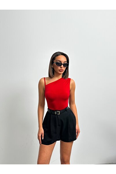 BEJNA Women's Red Strap Single Shoulder Blouse