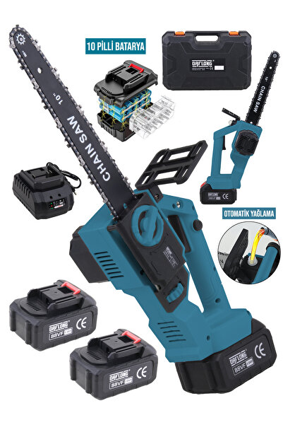DAFLONG YENİ KÖMÜRSÜZ MOTOR 10 İNÇ YAĞLAMALI 10 PİLLİ BATARYA+HIZLI ŞARJ İSTA...