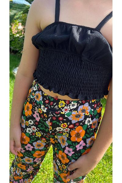 Bambi Kids Crop Trousers and Top Set - Wide Leg