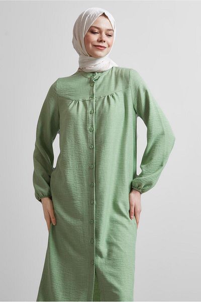 TRENDTESETTÜR Women's Green (Çağla) Long Tunic t 0716