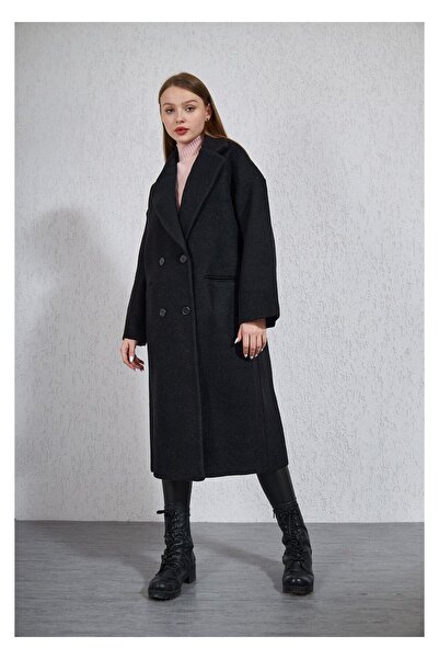 TIFFANY&TOMATO Kruvaze Fleto Cepli Kaşe Kaban