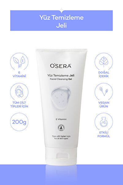 OSERA Hassas ve Normal Ciltler İçin Yüz Temizleme Jeli 200 ml (d-phantenol, a...