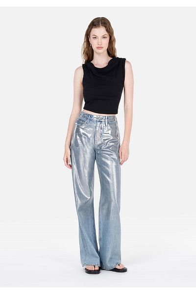 Colin's 970 Berry Regular Fit Pantaloni de damă din denim cu talie înaltă, cu picioare largi