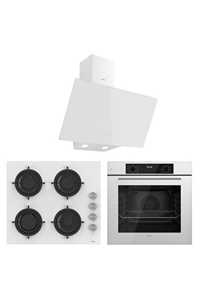 Ferre Flowart Lumora Plus Beyaz 3'lü Ankastre Set ( QBL63CB-CS206-D078 )