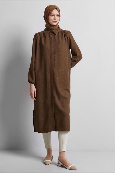 TRENDTESETTÜR Women's Brown Long Tunic t 4716