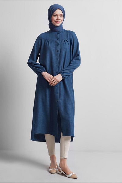 TRENDTESETTÜR Women's Long Tunic Indigo t 0716