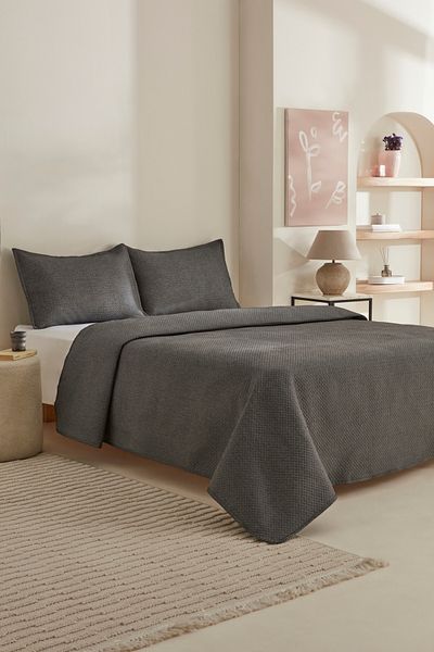 Karaca Home Anthracite Double Bed Cover Set
