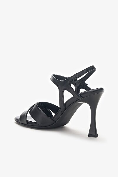 Louis Cardy Blaze Black Genuine Leather Women's Heeled Shoes