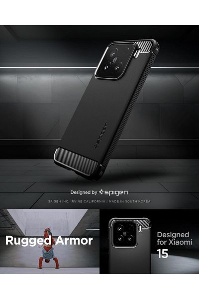 Spigen Rugged Armor designed for Xiaomi 15 case cover - Matte Black