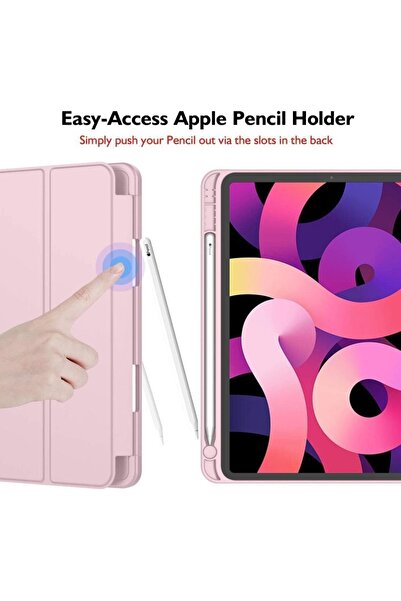 UnDePlus İpad Air 11inç M2/m3 Air 4/5.nesil 10.9 Uyumlu Kılıf Kalem Bölmeli Smart Case