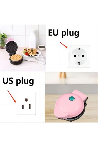 Choice Eu Other Pink Multi Functional Mini Waffle Sandwich Cake Maker, Breakfast Cooking Machine, Dessert M