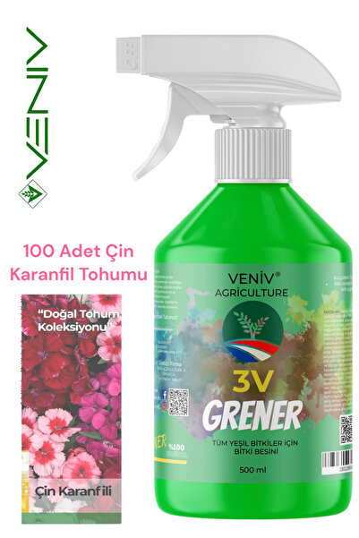 3V Grener 500 ml Plant Nutrition + 100 Chinese Carnation Seeds – Colorful, Elegant and Durable Flowers