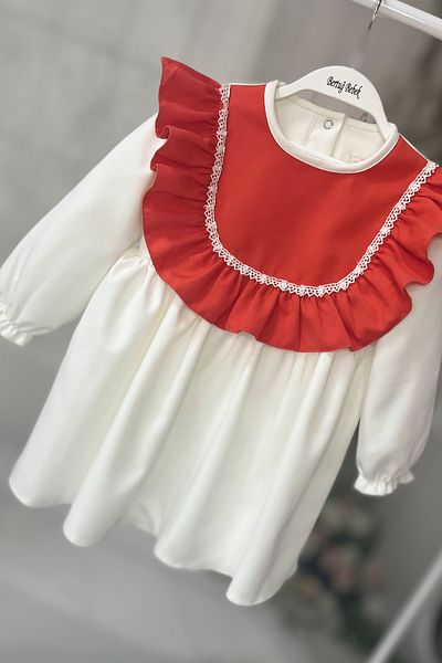 Bertuğ Bebek Lacy Orange White Girl's Baby Dress