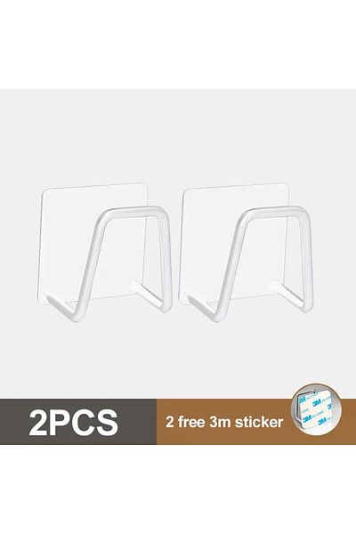 Choice White-2PCS Kitchen Sponges Holder Stainless Steel Sink Sponges Drain Drying Rack Self Adhesive Stora