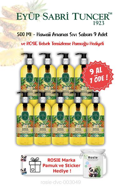 Eyüp Sabri Tuncer Buy 9 Pay 7 Liquid Soap Hawaiian Pineapple 500 ml and Rosie Gift