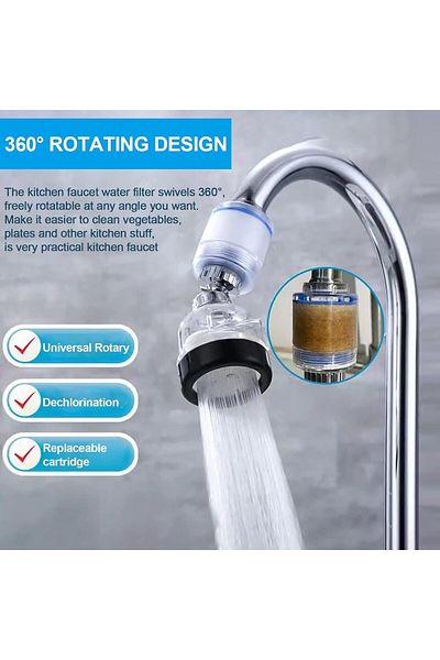COOYA Faucet filter with 5 filter elements, 360 ° rotation，Adjustable Three Modes