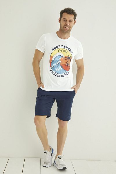 MONAMİSE Monamise 22095 Ανδρικό Σετ σορτς Λευκό Navy Blue