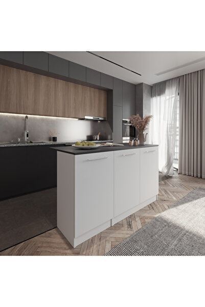 Tdesigno Antrasit Tezgahlı -rita Mutfak Adası-120 Cm