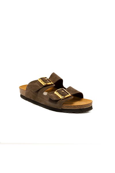 Frau Women / Girls Slippers 17D8 Frau Velor-S T.Moro (Dark Brown)