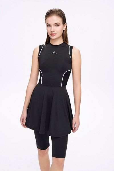 Haşema Sports Cut Black 4 Piece Semi-Closed Swimsuit Set 5014