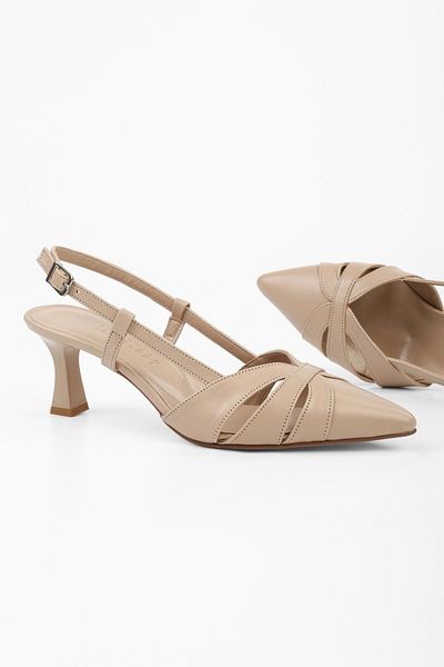 Shoeberry Women's Liora Skin Skin Short Heeled Stiletto