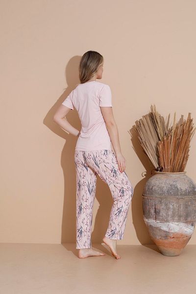 Pemilo Pink Women's Short Sleeve Pajama Set 20252