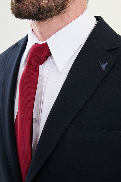 Mcr Straight Slim Fit Mono Collar Men's Suit Navy Blue - 45384.25Y