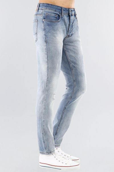 CEDY DENIM Ανδρικό παντελόνι Off-Blue Slimfit Jean - 5 τσέπες, κουμπιά και Lycra, Skinny Leg C300