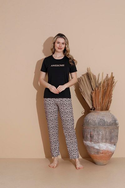 Pemilo Women's 20253 Short Sleeve Pajama Set - Black