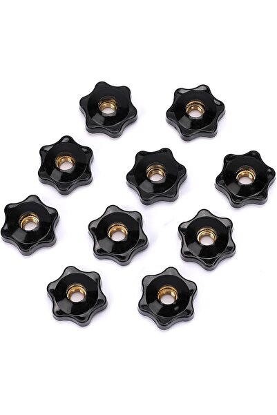 Arabest 10 Pcs 1/4 Inch Female Thread Star Knobs,Through Hole Brass Threaded ...