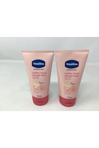 Vaseline Moisturising Hand Cream, Healthy Hands Stronger Nails Hand Cream (75ml, Pack of 2)