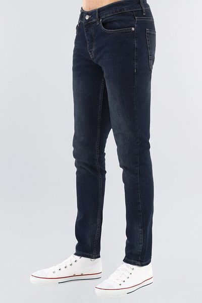 CEDY DENIM Ανδρικό τζιν παντελόνι Navy Blue Slimfit Lycra - 5 τσέπες, κουμπιά, στενό C300